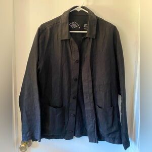 Alex Crane Black Linen Chore Coat - Medium